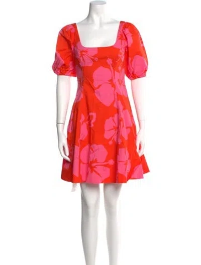 Pre-owned Staud Floral Print Mini Dress In Multi
