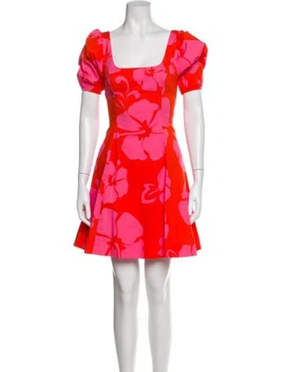 Pre-owned Staud Floral Print Mini Dress In Multi