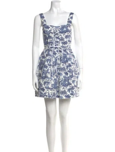 Pre-owned Staud Floral Print Mini Dress In Multi