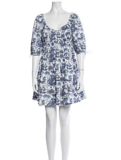 Pre-owned Staud Floral Print Mini Dress In Multi