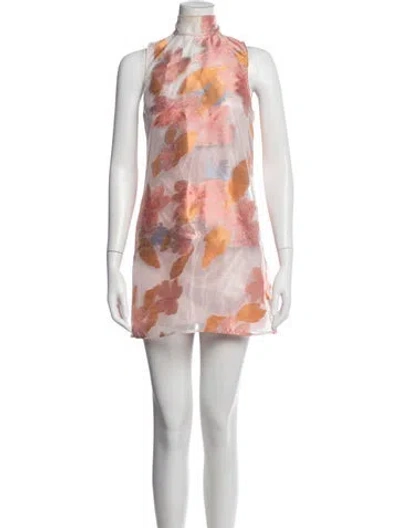 Pre-owned Staud Floral Print Mini Dress In Multicolor