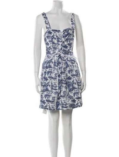 Pre-owned Staud Floral Print Mini Dress In Neutral