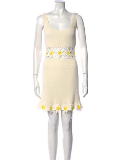 Pre-owned Staud Floral Print Mini Dress In Neutral
