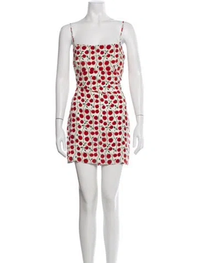 Pre-owned Staud Floral Print Mini Dress W/ Tags In Multi