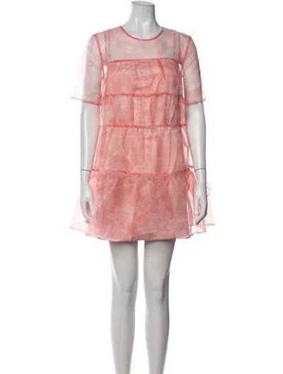 Pre-owned Staud Floral Print Mini Dress W/ Tags In Pink