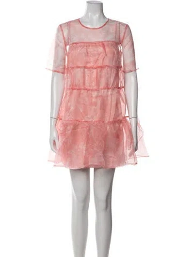 Pre-owned Staud Floral Print Mini Dress W/ Tags In Pink