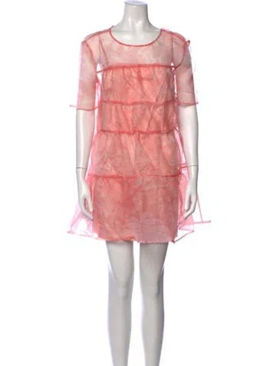Pre-owned Staud Floral Print Mini Dress W/ Tags In Pink
