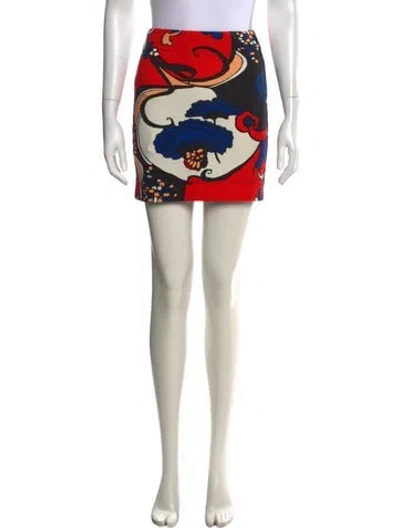 Pre-owned Staud Floral Print Mini Skirt In Neutral