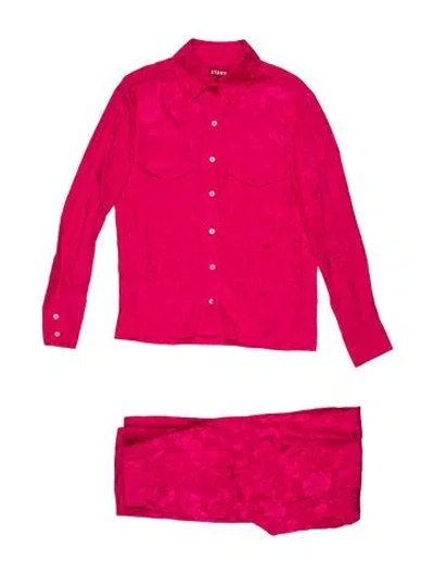 Pre-owned Staud Floral Print Pant Set In Pink