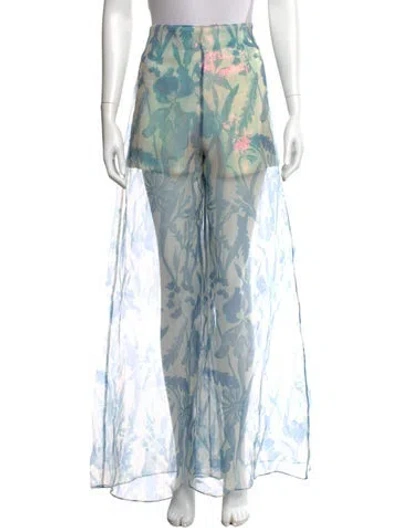 Pre-owned Staud Floral Print Wide Leg Pants
