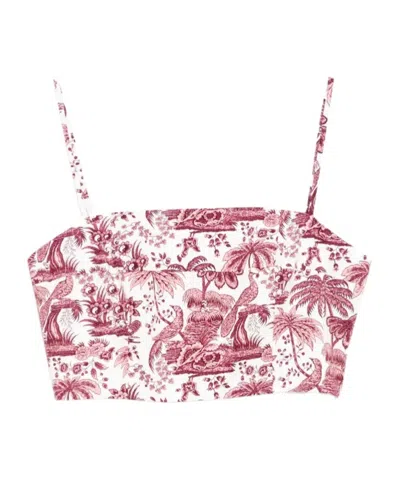 Staud Floral Printed Tank Top In Purple