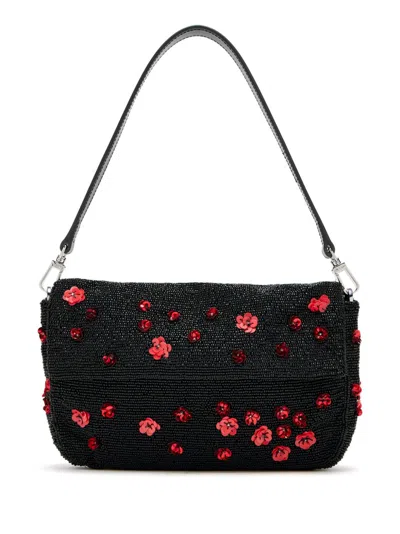 Staud Flower-detailing Mini Bag In Black