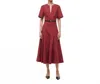 Staud Frances Midi Dress In Sangria In Burgundy