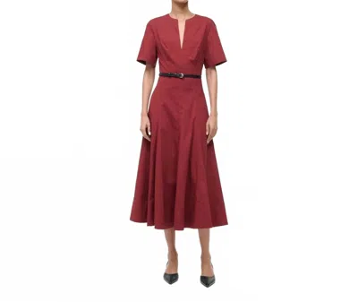 Staud Frances Midi Dress In Sangria In Burgundy