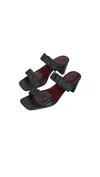 Staud Frankie Ruched Slide Sandal In Black
