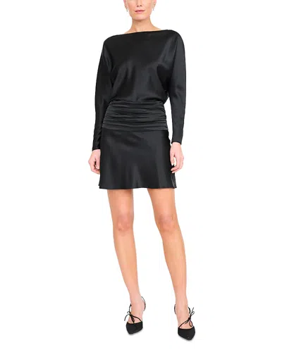 Staud Freda Silk Blend Mini Dress In Black