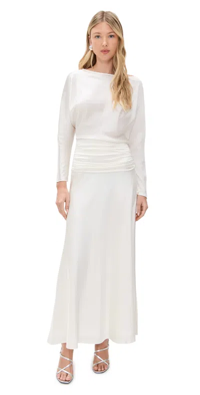 Staud Freda Silk Dress Ivory In White