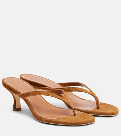 Staud Freja 60 Suede Thong Sandals