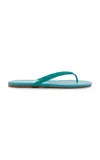 Staud Freja Beaded Leather Thong Sandals In Turquoise