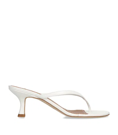 Staud Freja Thong Kitten Heels Paper In White