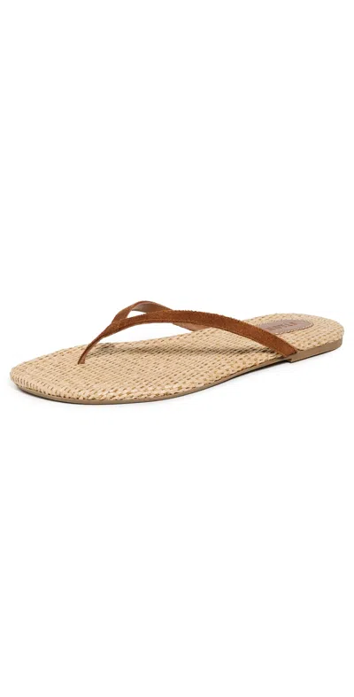 Staud Freja Thong Sandals Tabac In Multi