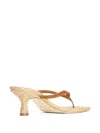 Staud Freja Thong Kitten Heels Tabac In Brown