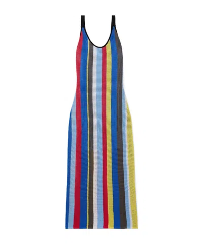 Staud Fresh Bright-colored Knit Dress In Multi