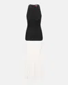 Staud Gabrielle Beaded Drop-waist Dress In Black