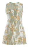 Staud Garden Metallic Brocade Mini Dress In Gold