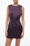 Staud Garden Duchess Satin Minidress In Brown