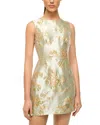 Staud Garden Metallic Brocade Mini Dress In Metallic Bloom