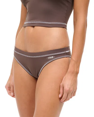Staud Gemma Bikini Bottom In Brown