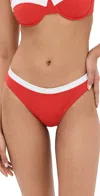 STAUD GEMMA BIKINI BOTTOMS RED/WHITE