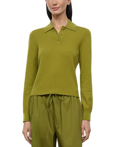 Staud Gemma Cashmere Polo Sweater In Green