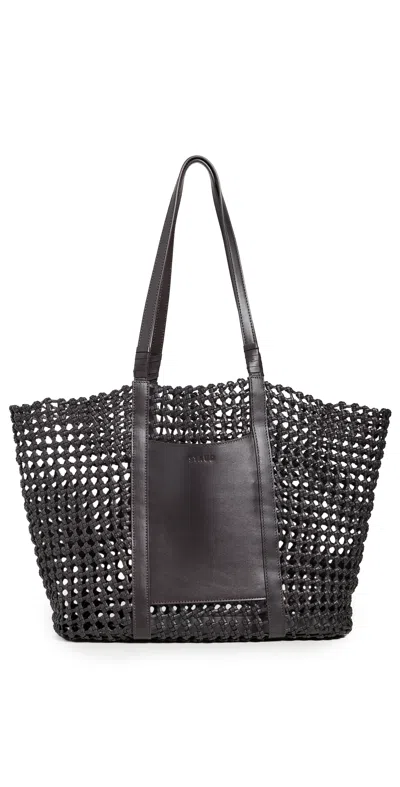 Staud Getaway Hand Knotted Tote Bag Espresso In Brown