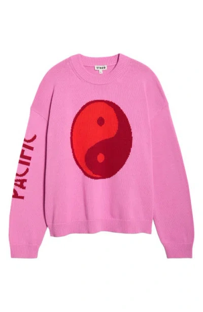 Staud Giada Cotton Sweater In Pink