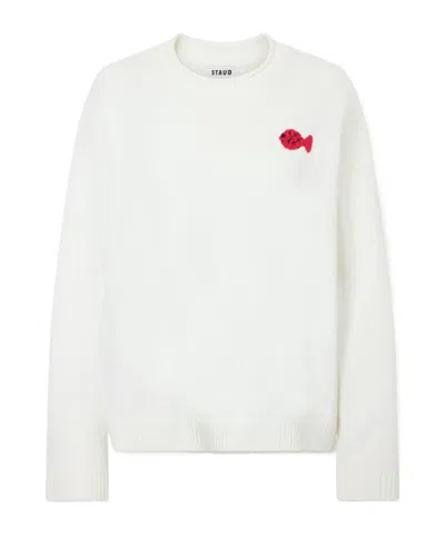 Staud Giada Logo Embroidered Sweater In Neutral