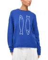 Staud Giada Crewneck Sweater In Blue