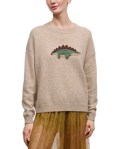 Staud Giada Wool Blend Oversized Crewneck Sweater In Neutral