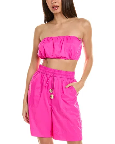 Staud Gigi Strapless Taffeta Bandeau Bra Top In Pink