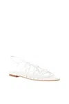 Staud Gio Knotted Elastic And Leather Sandals In White