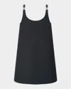Staud Glade Buckled Cotton-blend Mini Dress In Black
