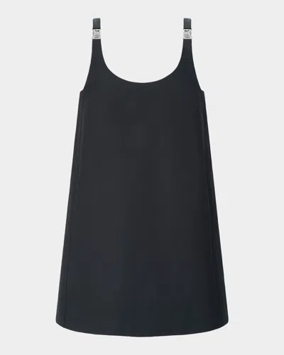 Staud Glade Buckle-strap Mini Dress In Black