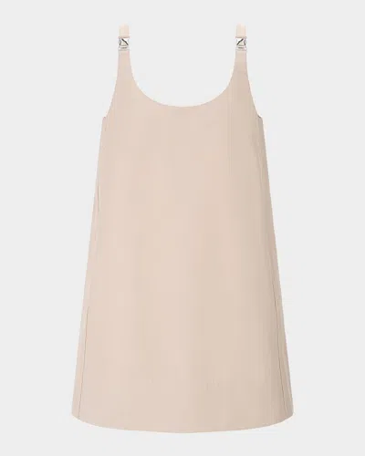 Staud Glade Buckle-strap Mini Dress In Neutral