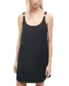 Staud Glade Buckled Cotton-blend Mini Dress In Black