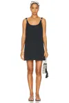 Staud Glade Buckled Cotton-blend Mini Dress In Blue