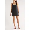 Staud Glade Buckled Cotton-blend Mini Dress In Gray