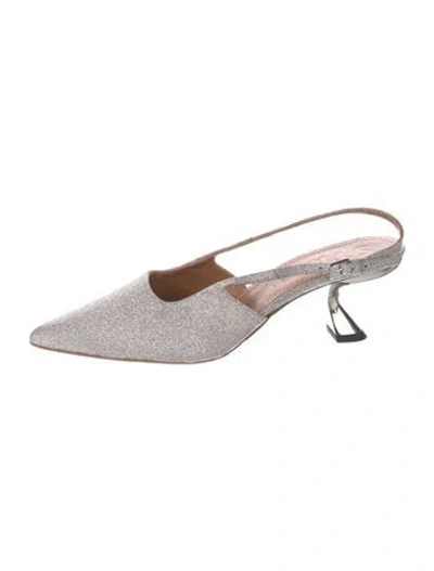 Pre-owned Staud Glitter Slingback Pumps In Multicolor