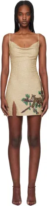 Staud Gold Roxy Minidress In Jgld Jungle Leopard