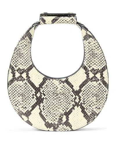 Staud Good Night Moon Leather Top Handle Bag In White